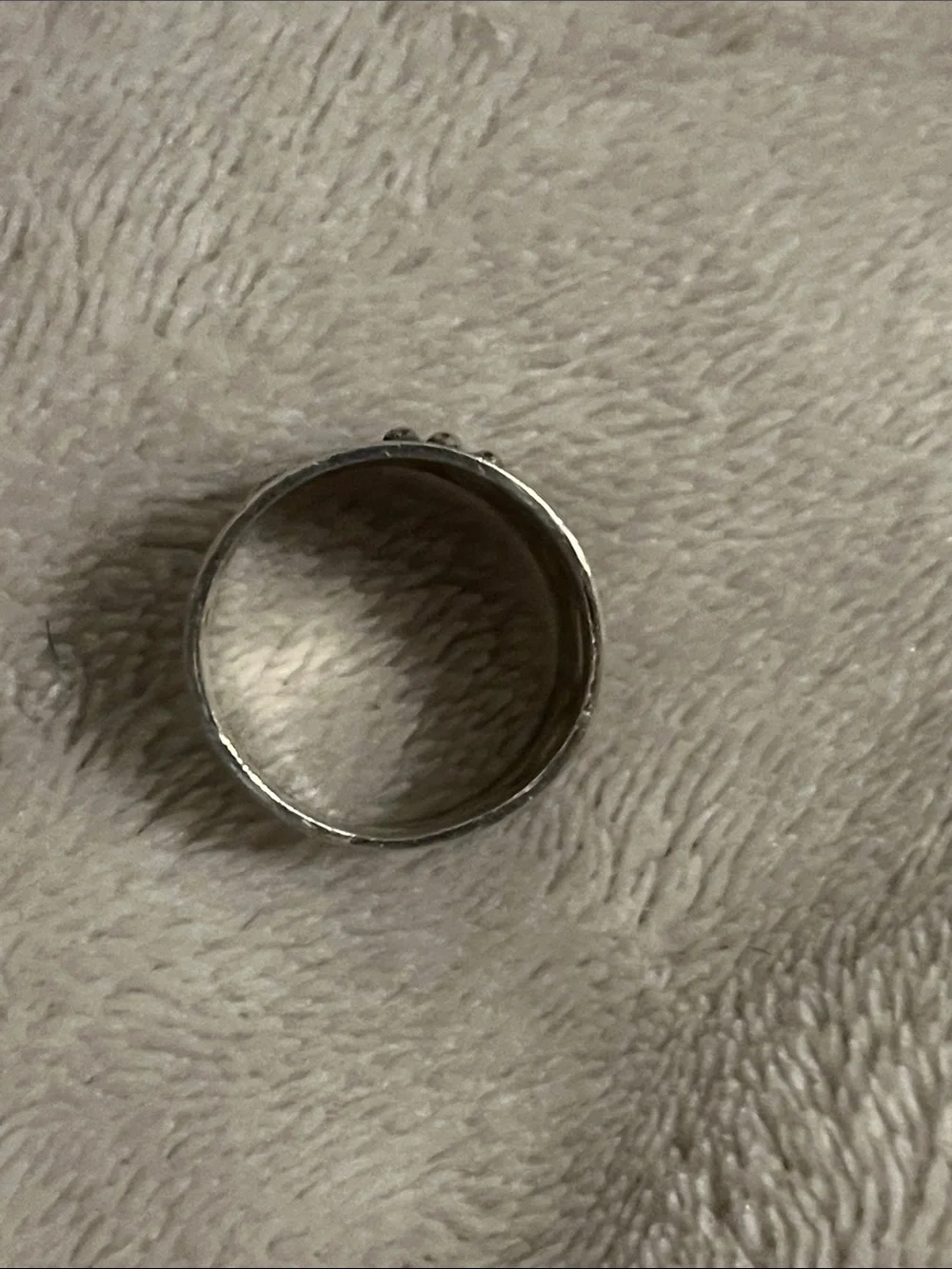 Vintage Sterling Silver Textured Wide Band Ring